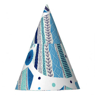 Knitted Winterwear: Cosy Seamless Pattern. Party Hat