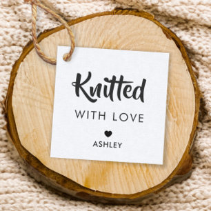 Knitted with Love, Handmade Gift Tag, Kraft Favour Tags