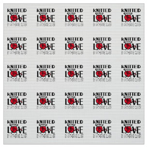 Knitted with love red customised fabric labels