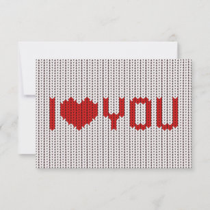 Knitted Wool Look I love you Valentines Day