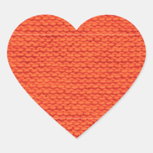 Knitted wool pattern heart sticker