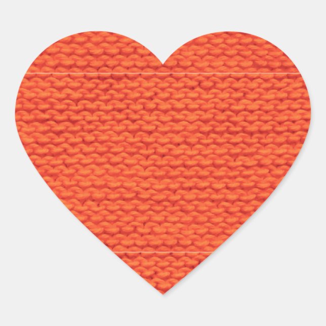Knitted wool pattern heart sticker (Front)
