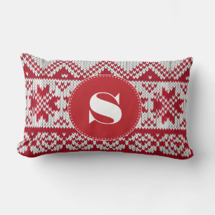 Knitted Xmas Lumbar Cushion