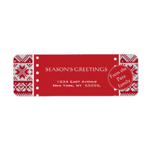 Knitted Xmas Return Address Label