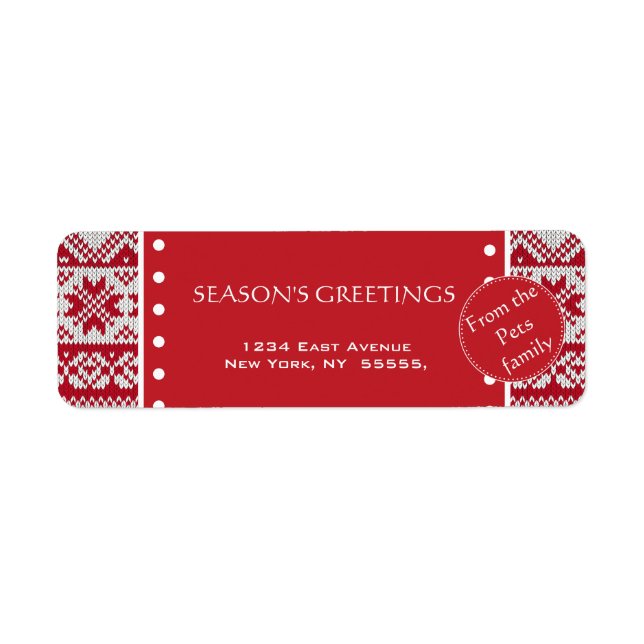 Knitted Xmas Return Address Label (Front)