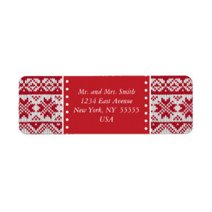 Knitted Xmas Return Address Label