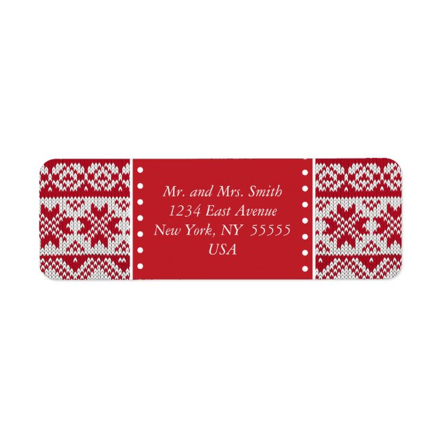 Knitted Xmas Return Address Label (Front)