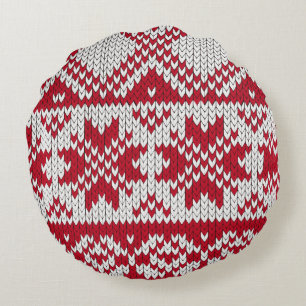Knitted Xmas Round Cushion