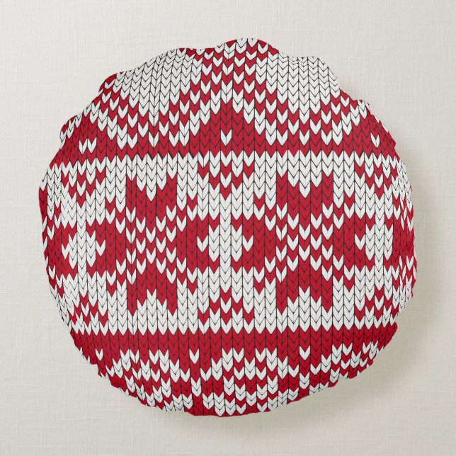 Knitted Xmas Round Cushion (Back)