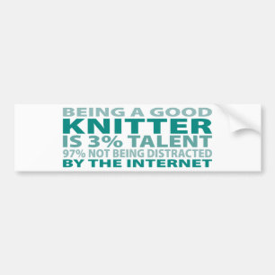 Knitter 3% Talent Bumper Sticker