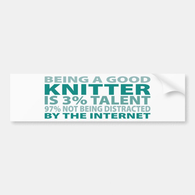 Knitter 3% Talent Bumper Sticker (Front)