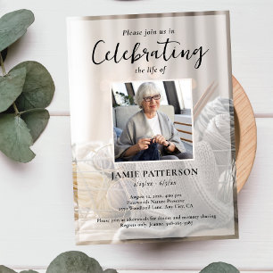 Knitter, Crafts, Celebration of Life Funeral Photo Invitation