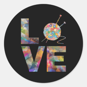 Knitter Knitting Crochet Love Yarn Patterns Stitch Classic Round Sticker