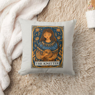 Knitter Knitting Tarot Theme Cushion