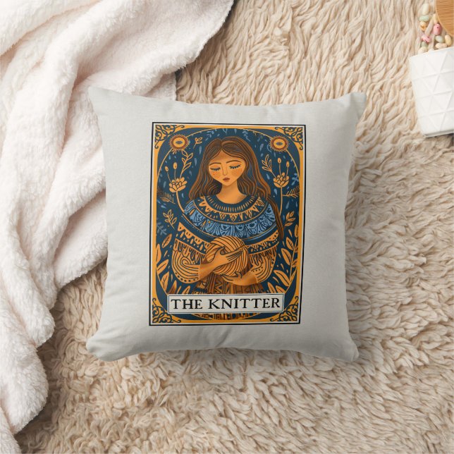 Knitter Knitting Tarot Theme Cushion (Blanket)