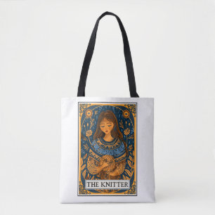 Knitter Knitting Tarot Theme Tote Bag