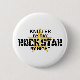 Knitter Rock Star by Night 6 Cm Round Badge