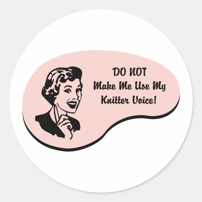 Knitter Voice Classic Round Sticker (Front)