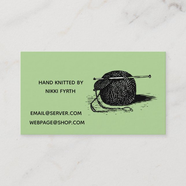 Knitters business card (Front)