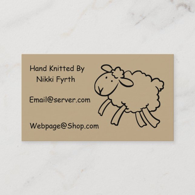 Knitters business card (Front)