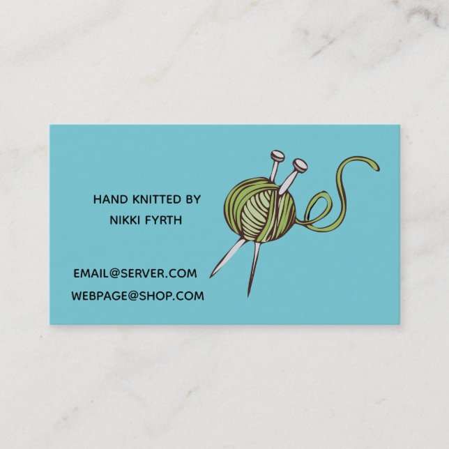 Knitters business card (Front)