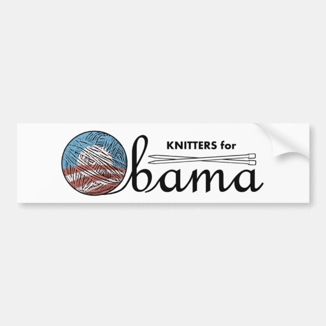 Knitters for Obama Bumper Sticker #1 (Front)