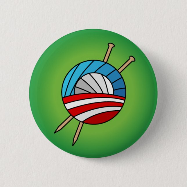 Knitters For Obama Button (Front)