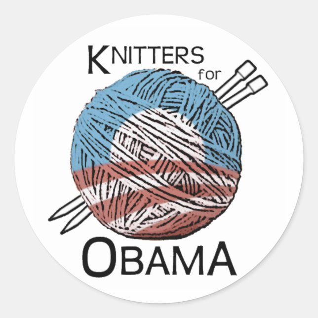 Knitters for Obama Stickers #1 (Front)