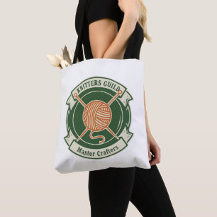 Knitters Guild Master Crafter Vintage Emblem Tote Bag