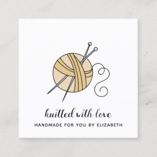 Knitter's Knitting Yarn Ball  Square Business Card