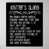 Knitter's Slang Funny Knitting