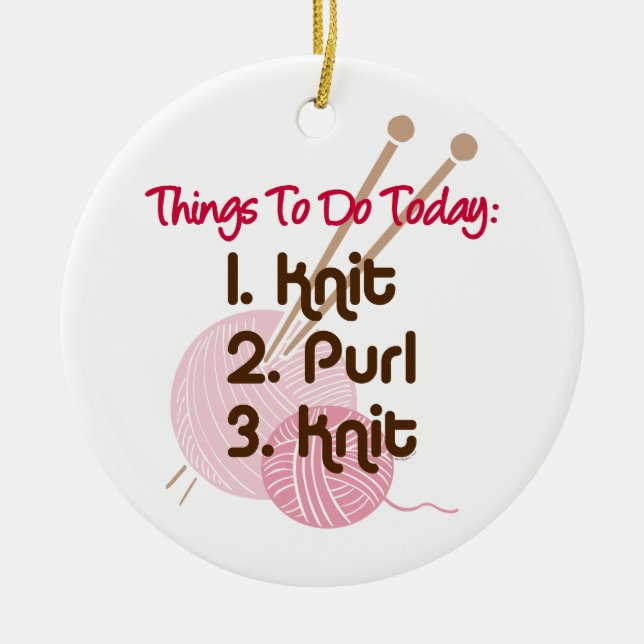 Knitters To Do List Ornament (Front)