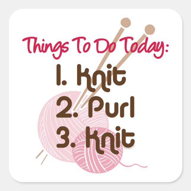 Knitters To Do List Sticker (Front)