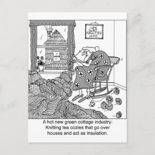 Knitting, a Green Cottage Industry Postcard