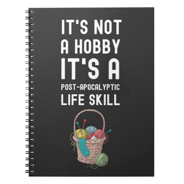 Knitting Accessories Gifts Minimalist Crocheting Notebook (Front)