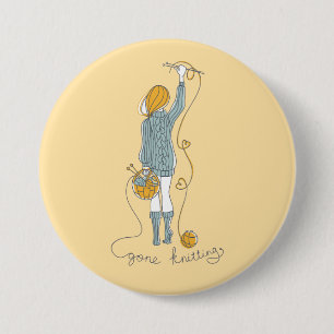 Knitting Addict 7.5 Cm Round Badge