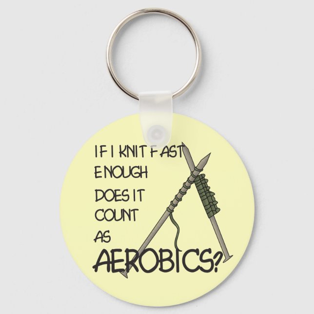 Knitting Aerobics Key Ring (Front)