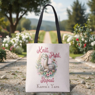 Knitting Alpaca Tote Bag
