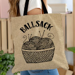 Knitting Bag Ball Sack Gift For Knitters<br><div class="desc">The perfect gift for knitters. Funny yarn tote bag with the knitting pun "ball sack". Would be a great crochet bag too!</div>