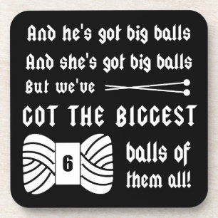 Knitting • Big Balls of Yarn Crafts Dark Coaster