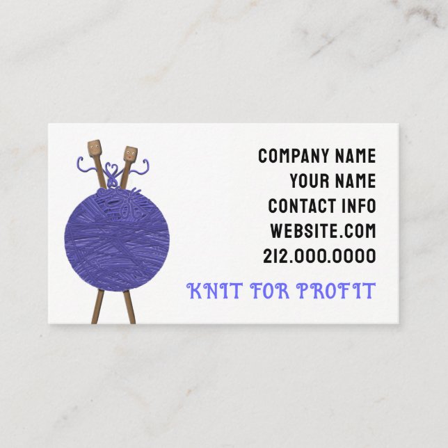 Knitting Business Card (Front)