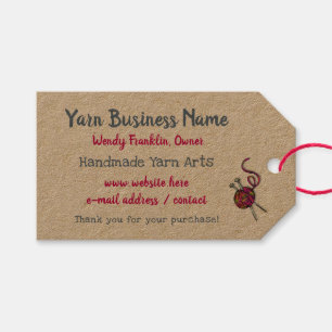 Knitting Business Horizontal Tie On Tags