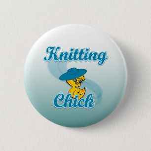 Knitting Chick #3 6 Cm Round Badge