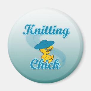 Knitting Chick #3 Magnet