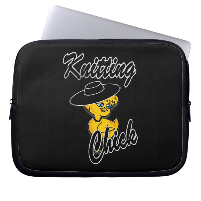 Knitting Chick #4 Laptop Sleeve (Front)