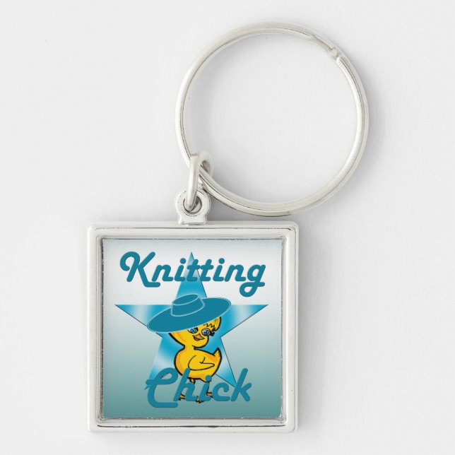 Knitting Chick #7 Key Ring (Front)