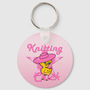 Knitting Chick #8 Key Ring
