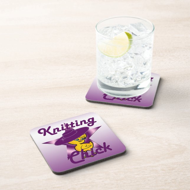 Knitting Chick #9 Coaster (Right Side)