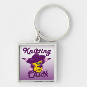 Knitting Chick #9 Key Ring