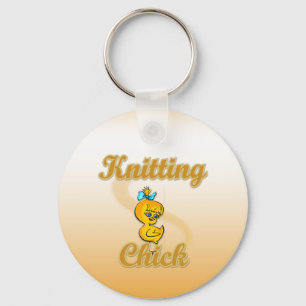 Knitting Chick Key Ring
